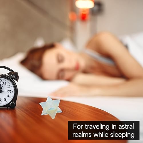 Miniatura 145 de Amazing Gemstone Larvikite Merkaba Crystal – Estrella de Merkaba metafísica de 1 pulgada para meditación – Cristal tetraedro energético y piedras