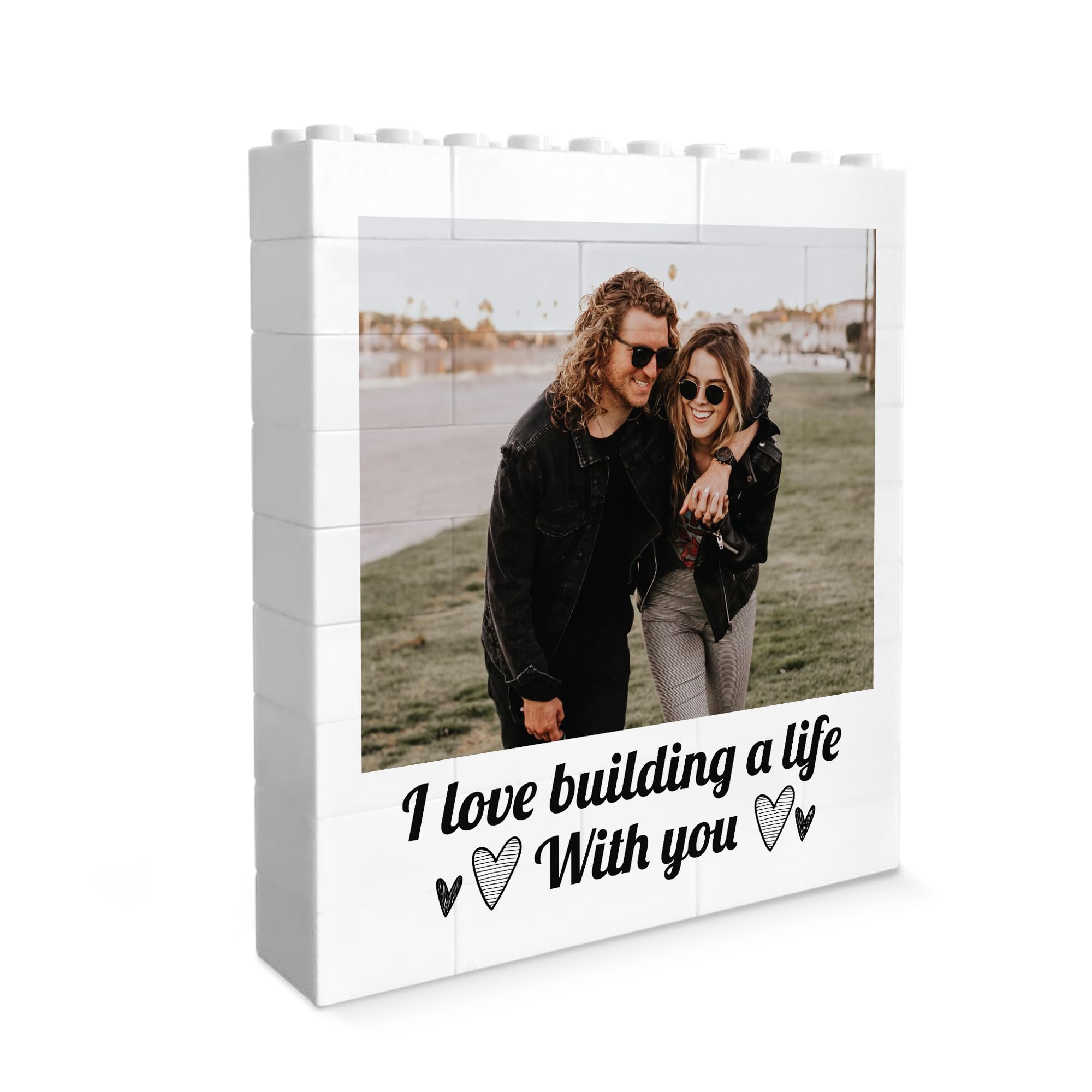 Red Ocean Personalised Photo Bricks, Couple Photo Plaque, Gift For Anniversary Birthday, Couple Gifts, Building Bricks, Gift, For Him Her, Boyfriend, Girlfriend, Husband Wife