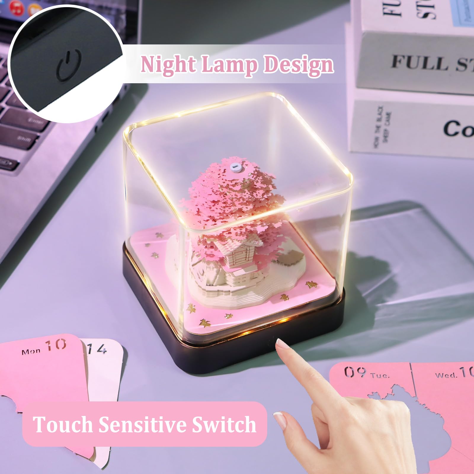 2025 Desk Calendar With LED Lights, Paper Carving 3D Castle Calendar