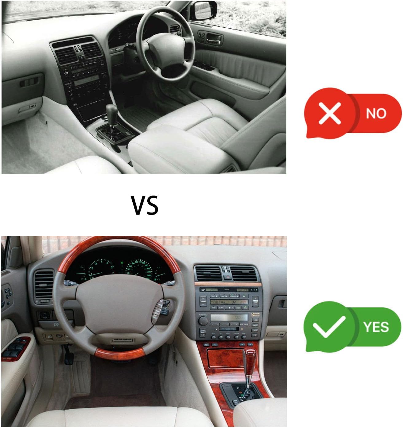 Dashboard AC Vent Grille Panel Air Vent Center Dash AC Outlet Panel Assembly Middle AC Vent Grille Outlet Panel for LS 400 1997 to 2000