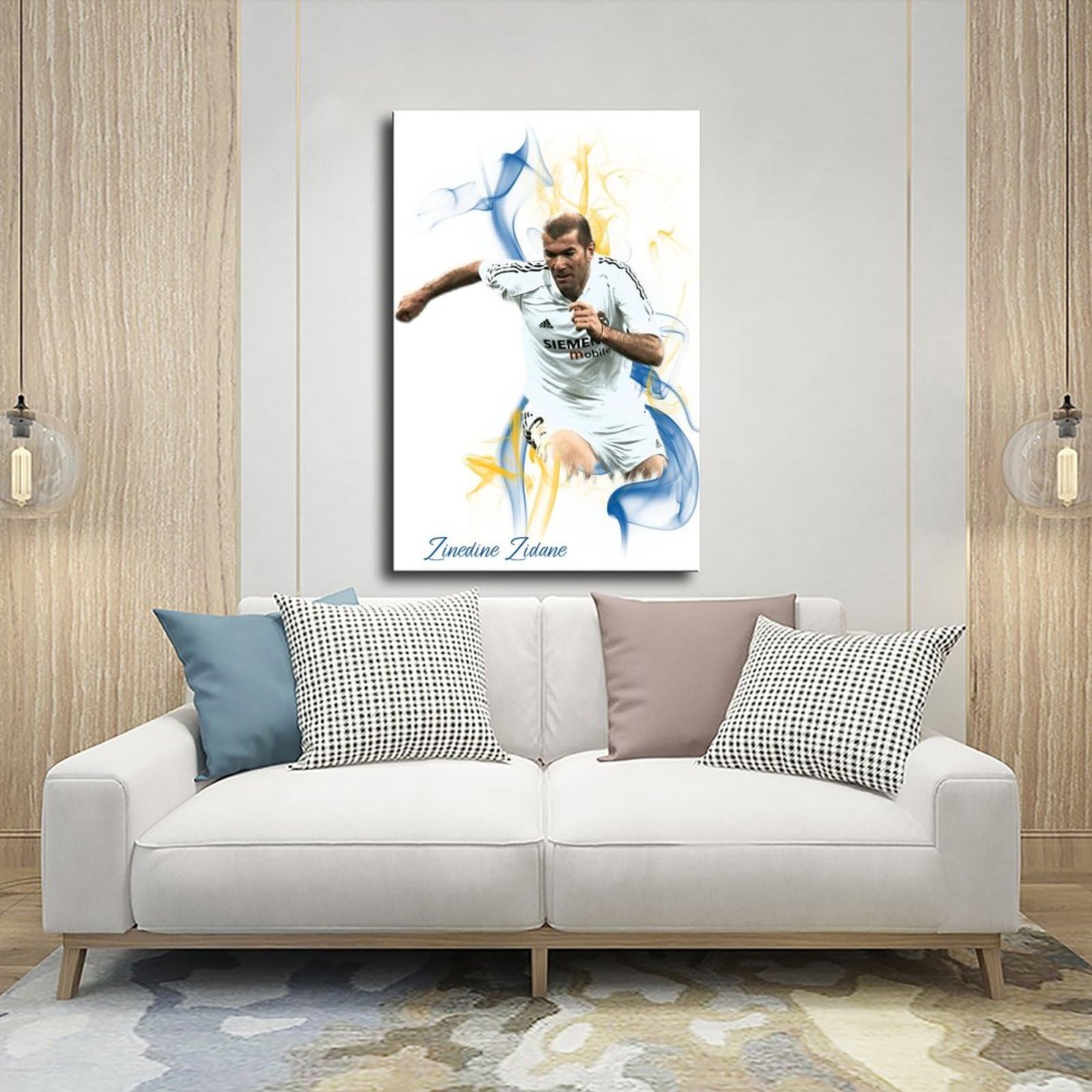 Tableau Toile Déco Football - Zidane - Dimensions 30 X 45 Cm - Multicolore - Neuf