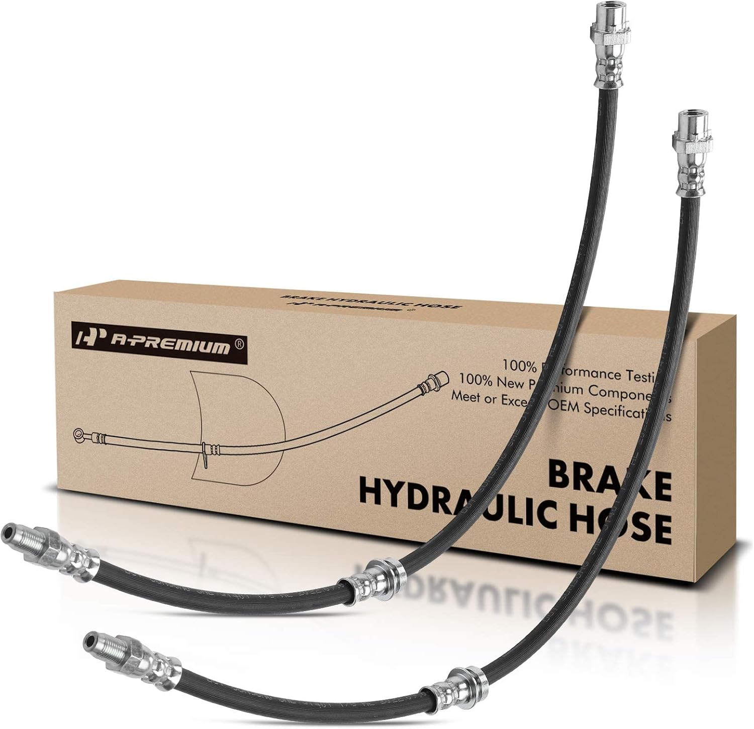 A-Premium Rear Driver and Passenger Brake Hydraulic Hoses Compatible with Select BMW Models - X3 2004-2010 - Replace# 34303411444(Pack of 2)