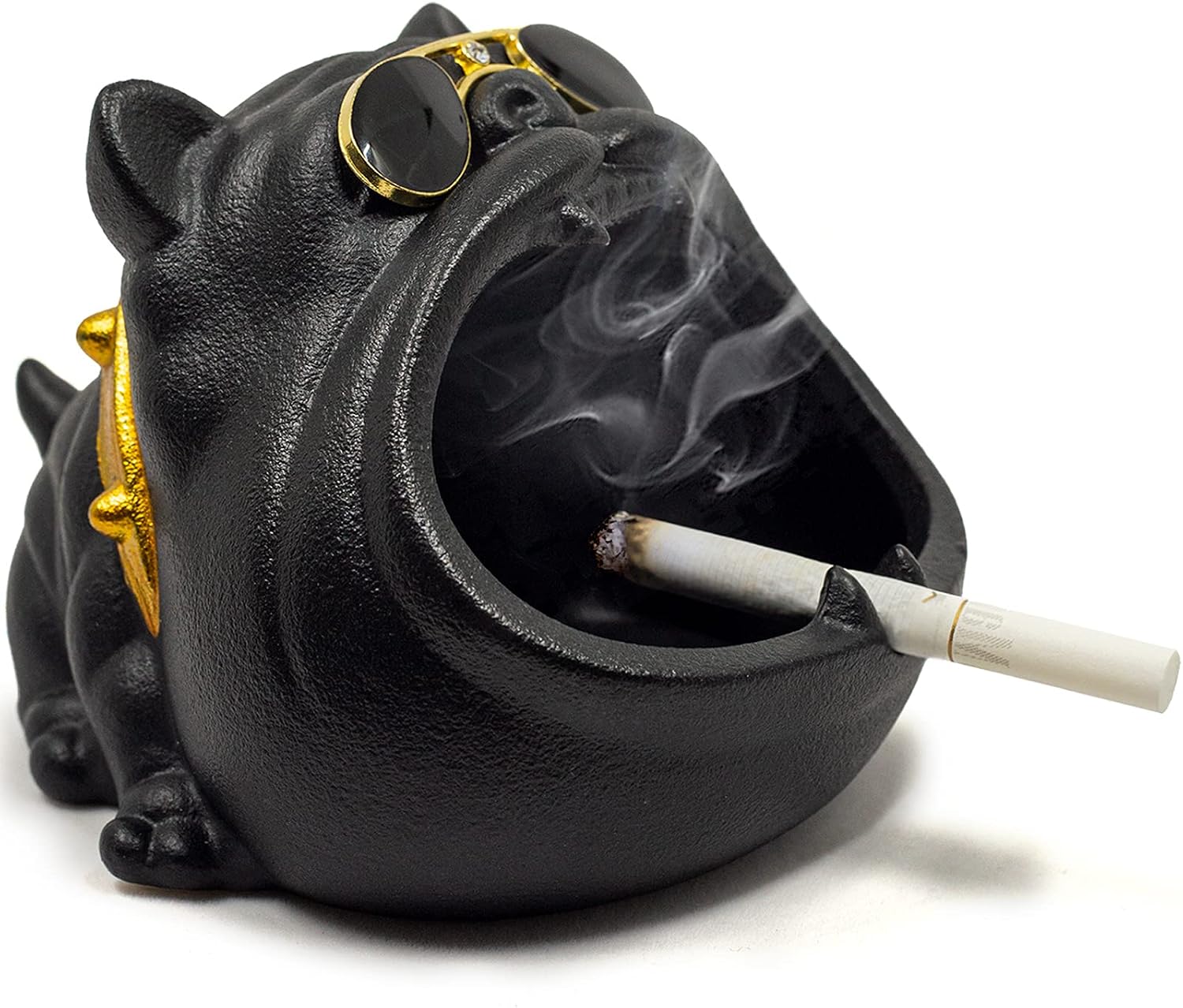 Smarex Cigar Ashtray, Ceramic Modern Neutral, Bully Dog Ash Tray for Home Office Decoration