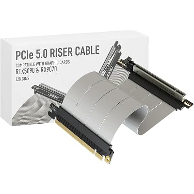 LINKUP PCIE 5.0 Riser Cable | for Vertical GPU Mount | Right Angle | Graphics Card GPU Ready | Usable with PCIe 4.0 & RX9070/ RTX5090 | 20cm (Total Length: 24cm)