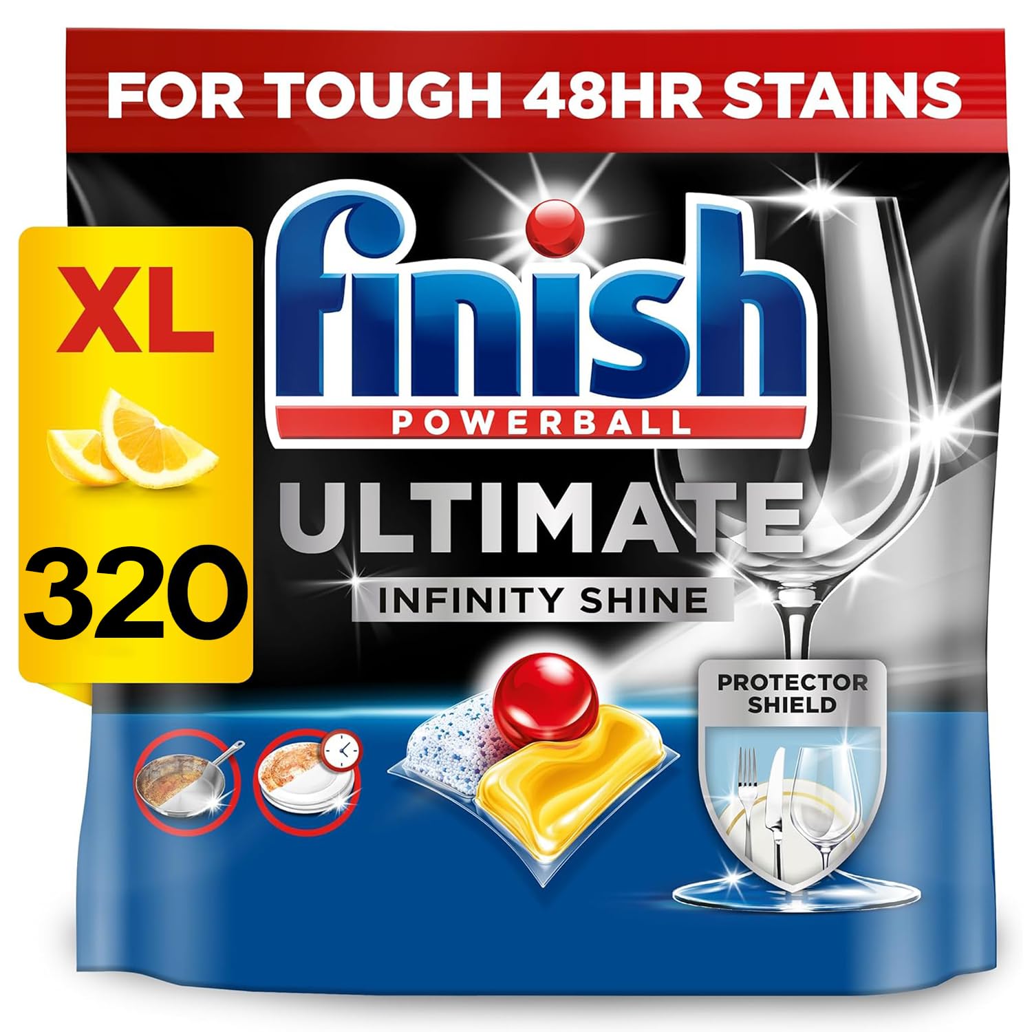 4 x 80 Finish Ultimate Infinity Shine tabletki do zmywarek, cytryna, łącznie 320 szt