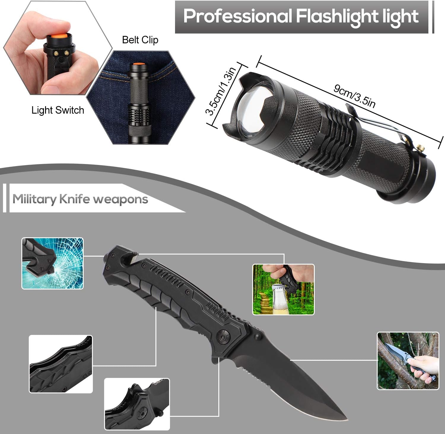 YBLANDEG Gifts for Men Dad Husband Boyfriend Christmas Fathers Day,Survival gear and equipment 13 in 1,Emergency Survival Tools Kit Camping Hiking Outdoors,Military Tactical Survival Defense Tools Set