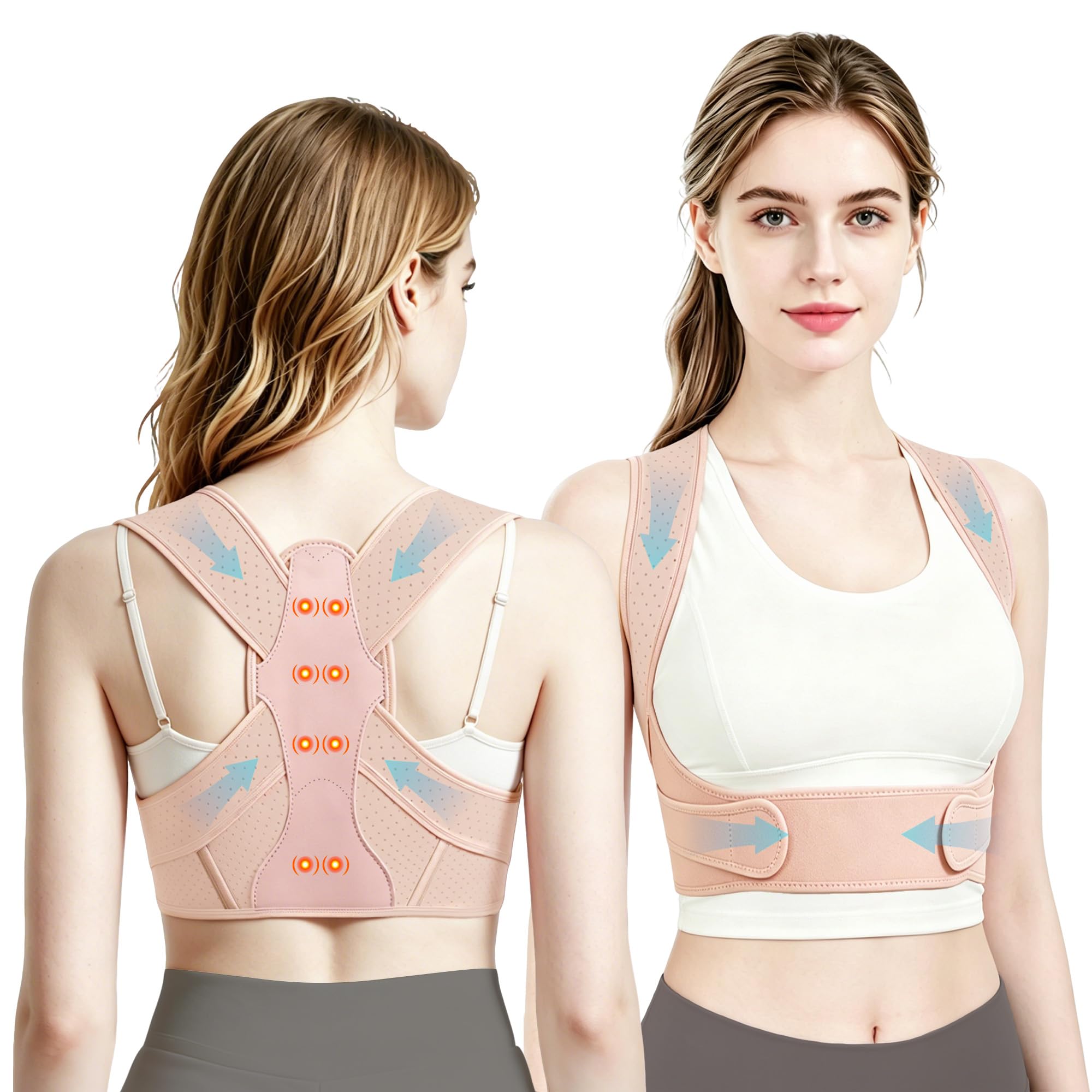 Correttore Posturale Spalle Donna, Fascia Lombare Supporto Schiena
