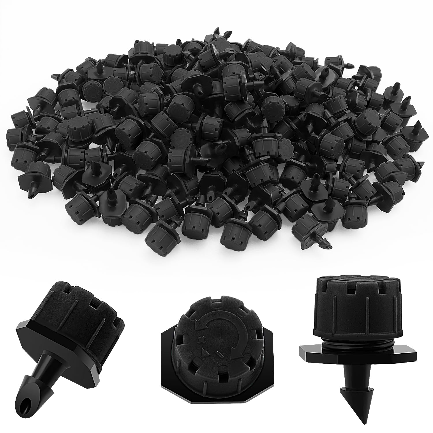VooGenzek 200 PCS 1/4 Inch Adjustable Irrigation Dripper Sprinklers