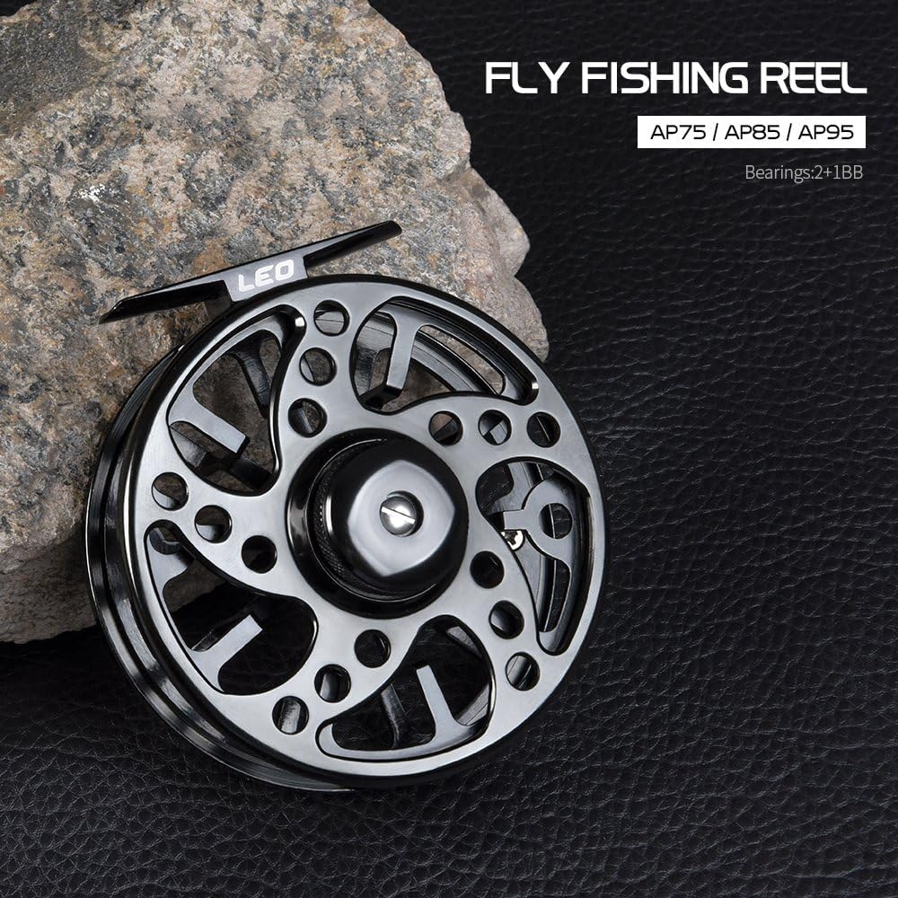 LIXADA Moulinet de Pêche en Alliage d'aluminium, Moulinet de Pêche à la Mouche, 3/4 / 5/6 / 7/8 Poids 2 + 1 Roulement à Billes, Gauche Droit Interchangeable Fly Reel