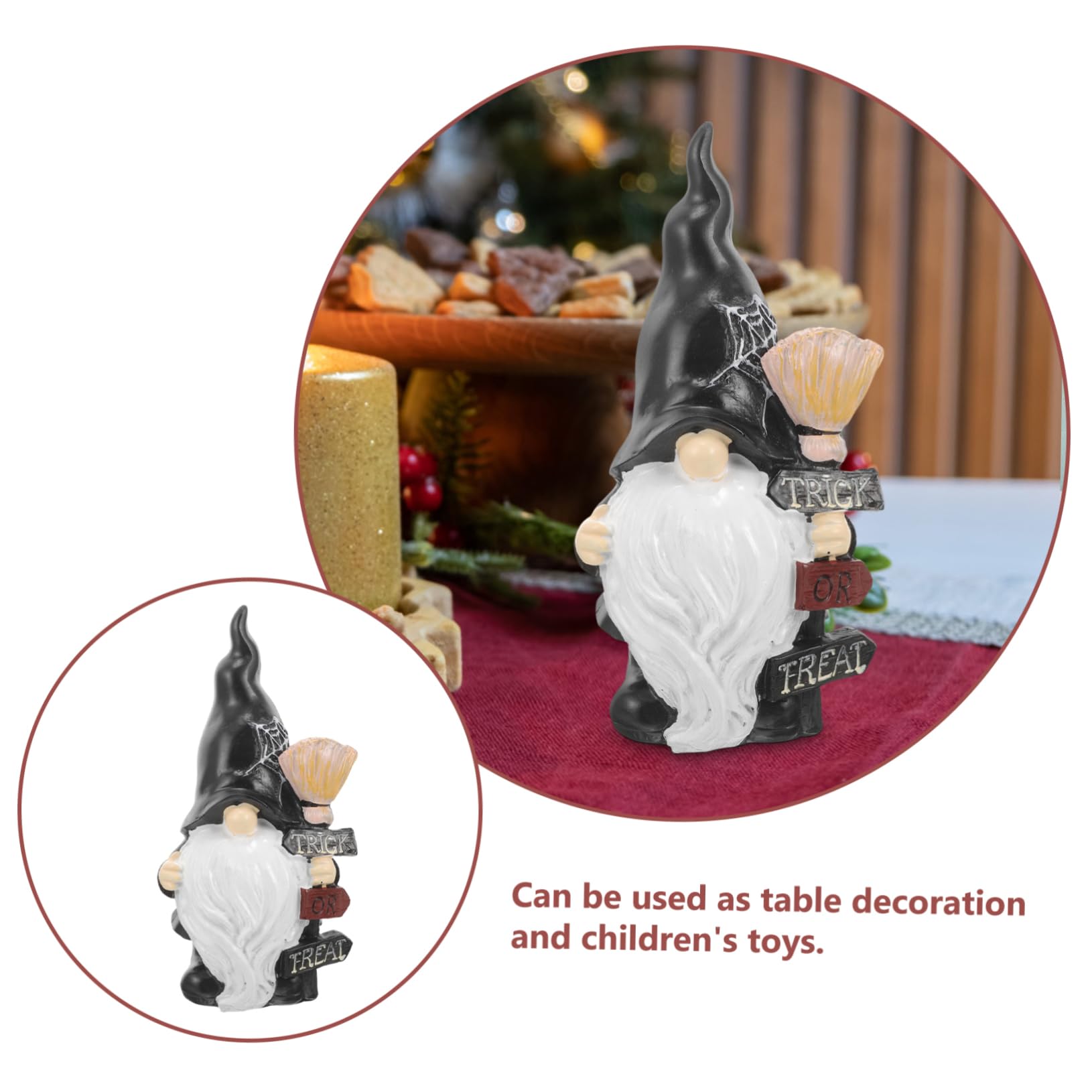 ibasenice Statue de Nain de Jardin GNOME en Résine Noir pour Cour et Jardin