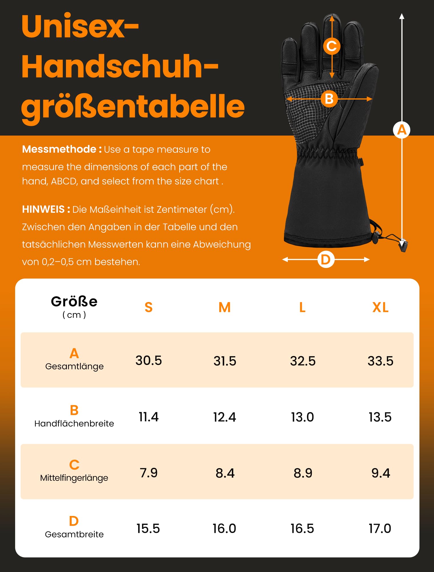 Beheizbare Handschuhe für Herren Damen