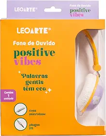 FONE DE OUVIDO POSITIVE VIBES S-T66 FLOR C/MICROFONE NA LAPELA LEO ARTE