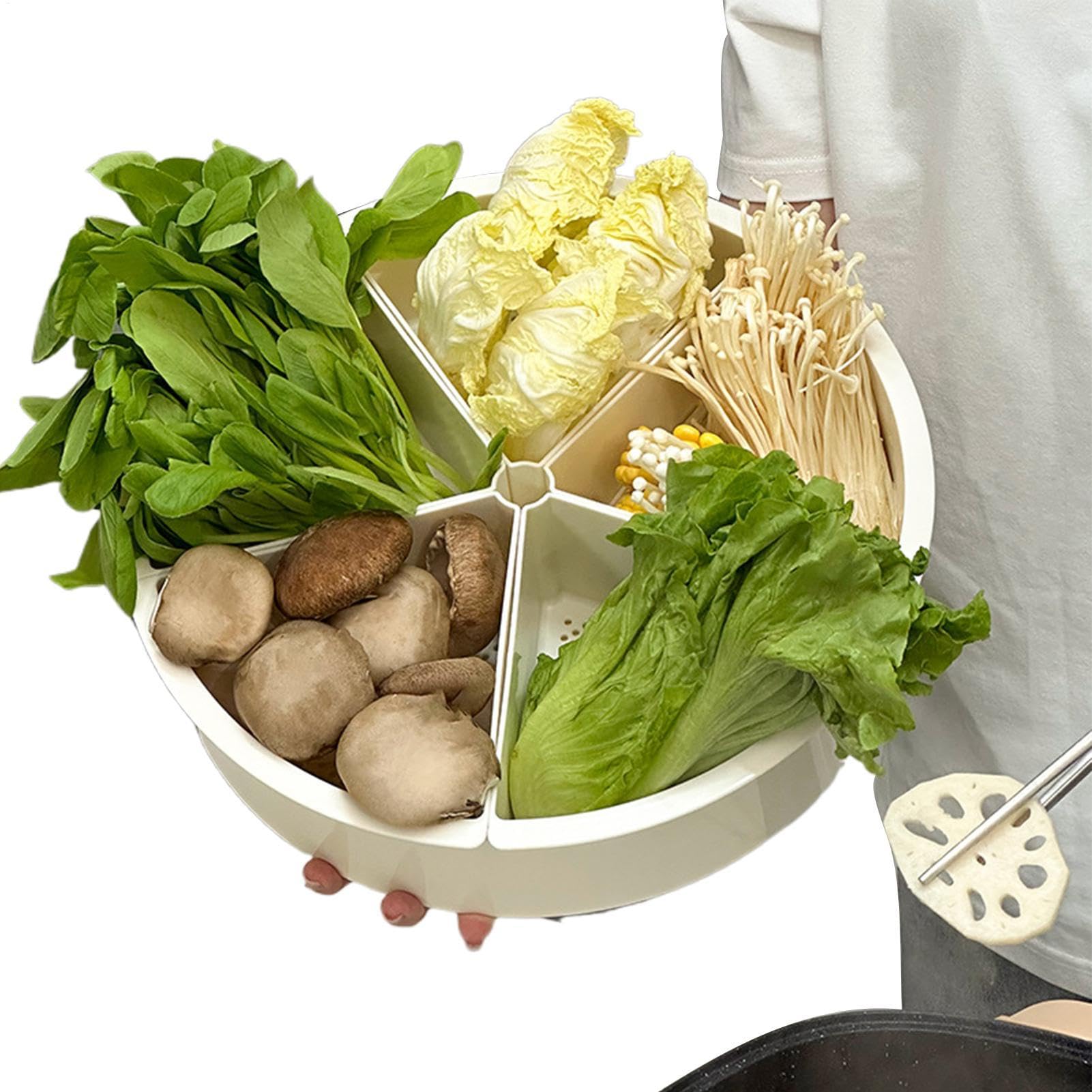 Égouttoir à légumes rotatif et plateau de service pour pique-nique