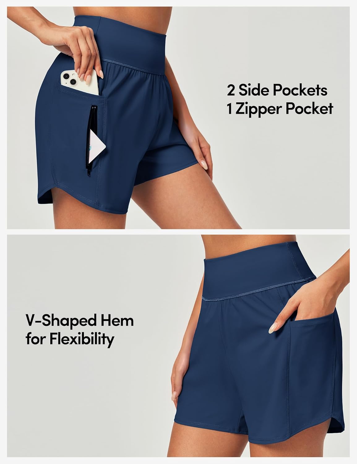 IUGA 5'' Swim Board Shorts Women High Waisted Beach Shorts for Women Quick Dry UPF 50+ Swimsuit Bottoms with Liner