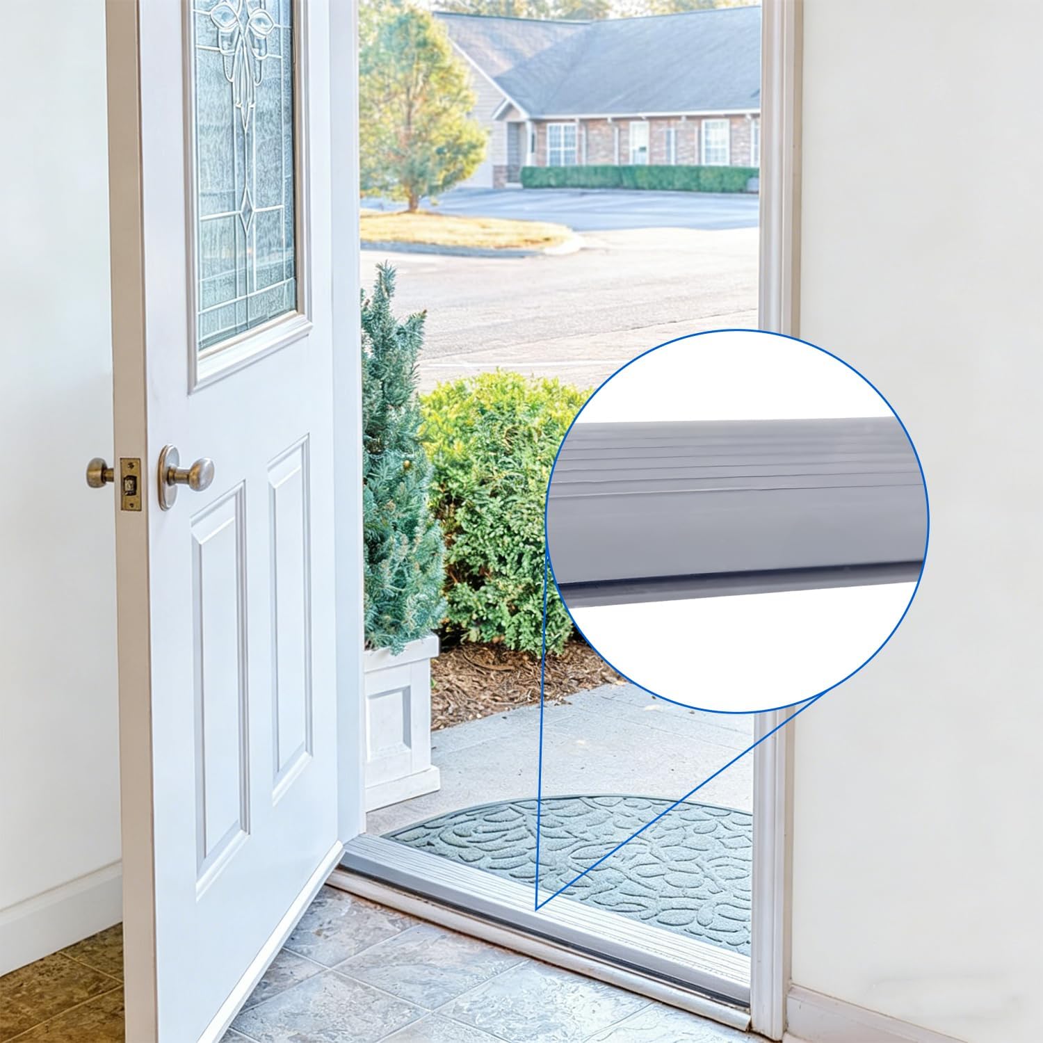 2 Pcs 36 Inch Vinyl Replacement Insert for Adjustable Height Aluminum Thresholds with Seals 1-5/16 x 3/8 Vinyl Replacement Insert for Front Under Door Weather Stripping Seal Exterior