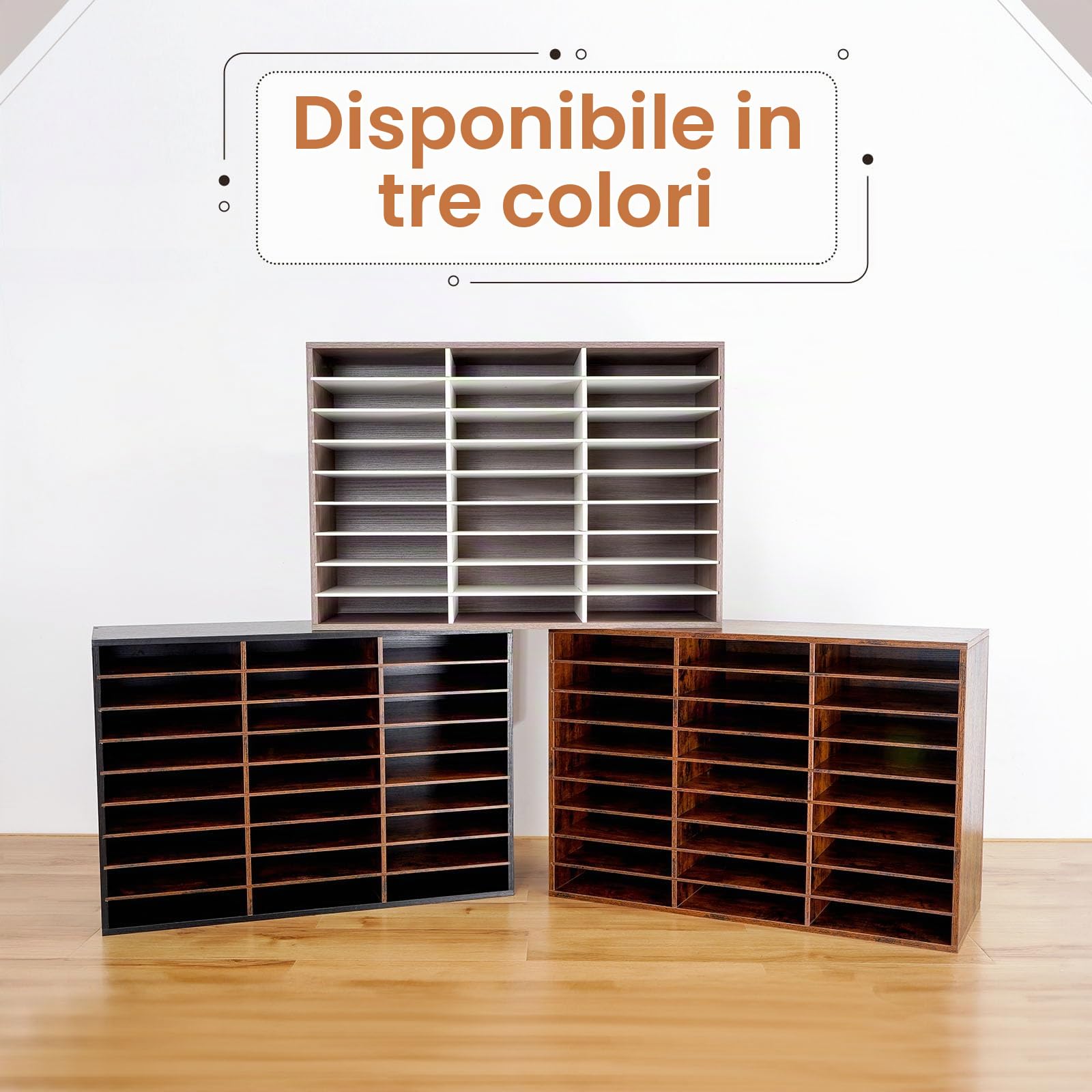 GUUSII HOME Porta Documenti Ufficio Scrivania Organizzatore Portadocumenti a4 Organizer Ufficio Portaoggetti Documenti Desk Organizer Vaschette Legno Cassettiera Con (marrone)