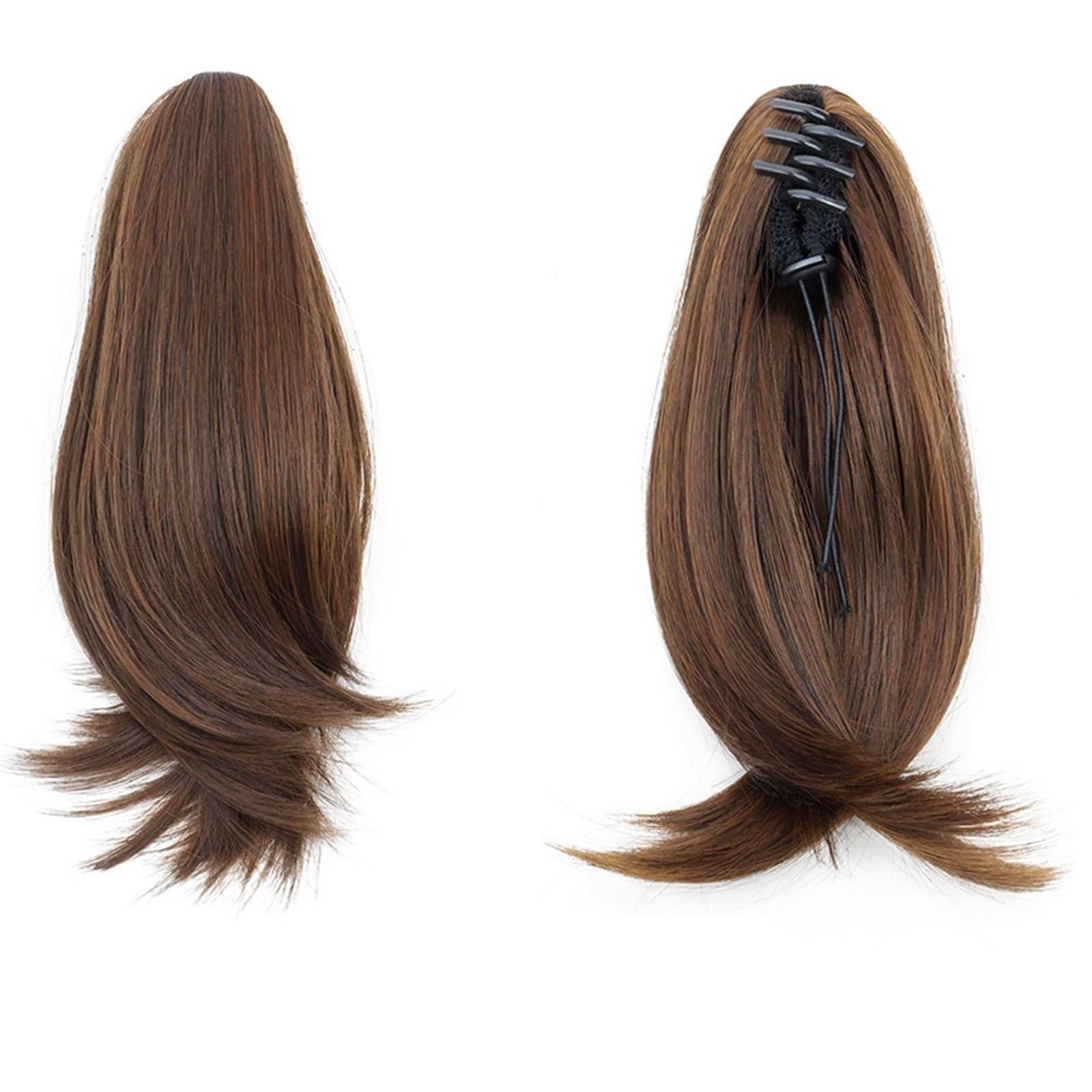 Postiche Extension queue de cheval courte et bouclée avec pince invisible – Postiche synthétique à clipser for femme Naturel(2M30)