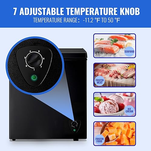 Miniatura 3 de WANAI Congelador de pecho profundo con capacidad de 7.0 pies cúbicos de congelación rápida para el hogar, oficina, dormitorio con una canasta