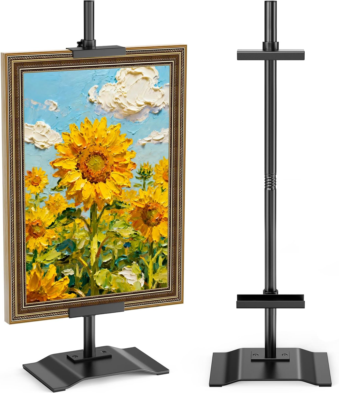 Tabletop Picture Frame Stand, Adjustable Picture Frames Holder Up to 30" H Table top Easels for Display, Heavy duty Metal Standing for Photos Frames, Artwork, Canvas(Black)