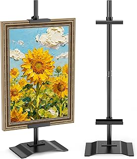 USION Adjustable Tabletop Easel Stand, Picture Easels for Display Up to 30" H, Heavy duty Metal Picture Frame Holder Stand Table top for Art, Photo, Canvas(Black)