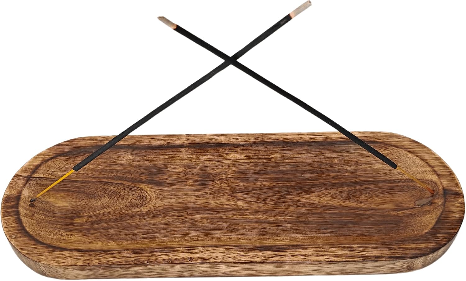VANIYA CRAFTS® Wooden Handmade Tree of Life Design Boat Shape Incense Holder Stand Insence Tray for Home Decor Restaurant (11X4, Natural Black)