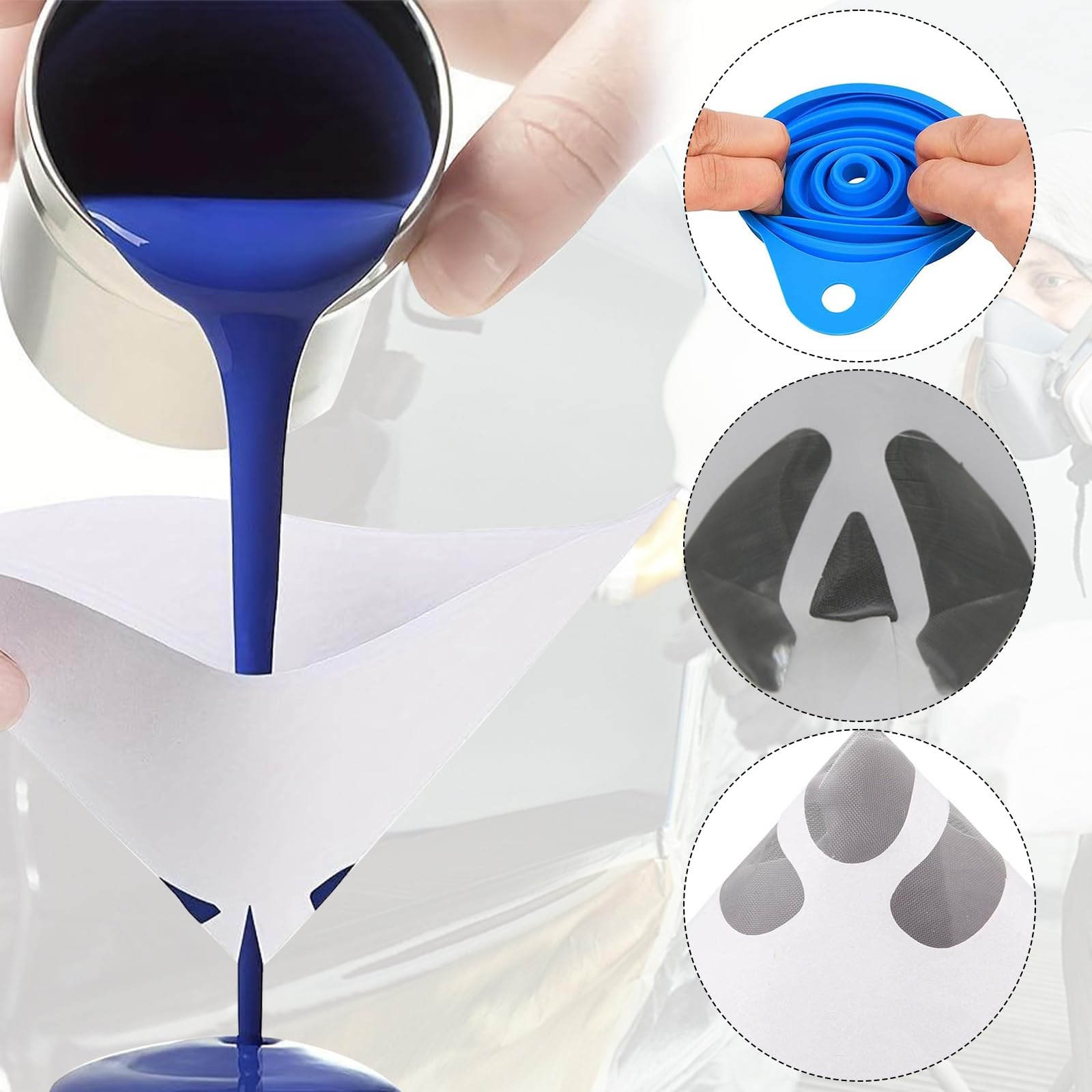 100 Lacksieb - Resin Filter = Papier Lacksiebe - Geeignet FüR Verschiedene SprüH- Und FiltrationsbedüRfnisse, Geeignet FüR Die Filterung Von EssöLen, Frostschutzmittel, öLen, Tees