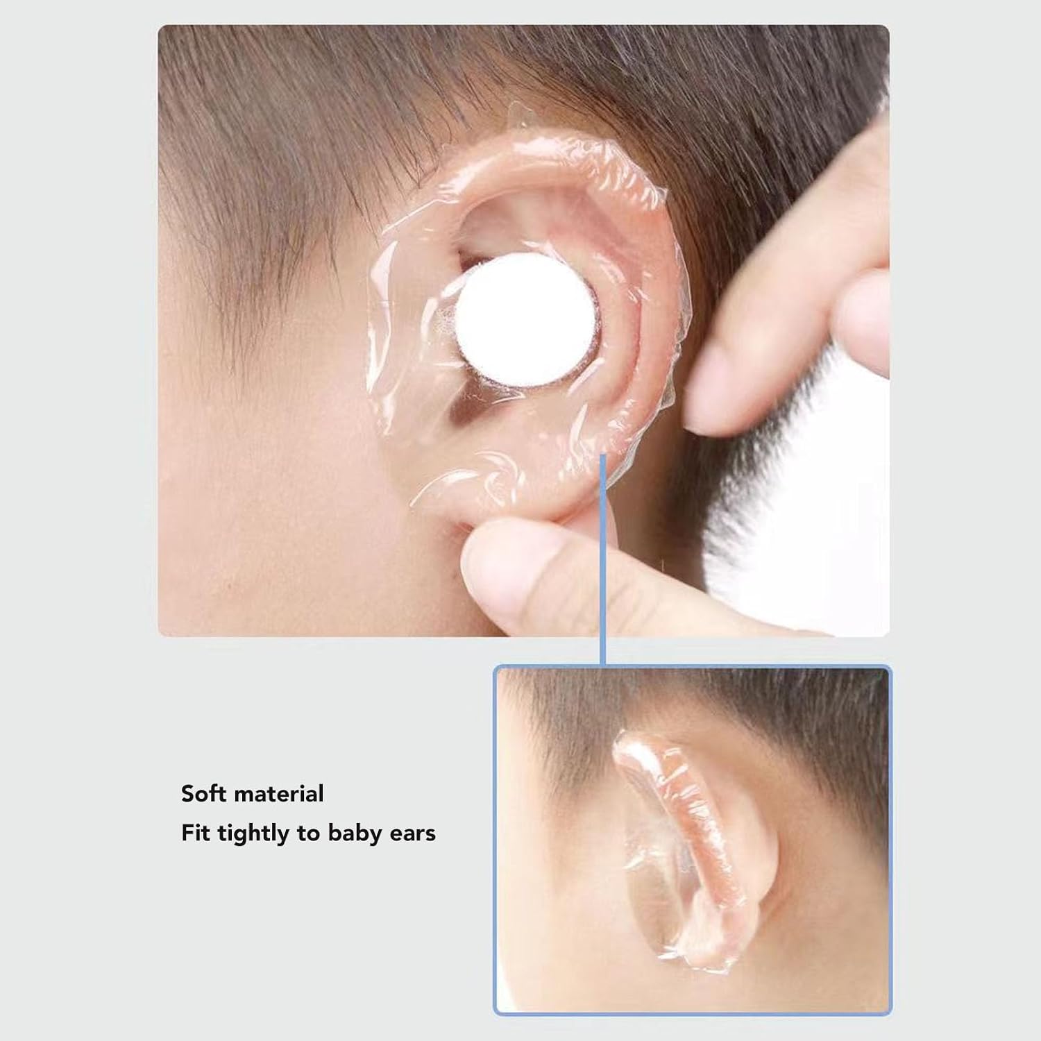 Sonew Shower Ear Patch, Shower Ear Sticker, Ear Protector Cover, Bathing Earplug Stickers, Ear Protector Patch, for Baby Adult Child, Oval Shape, 20 Pieces