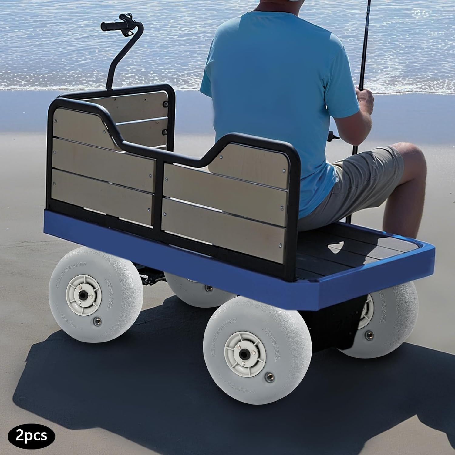 Balloon Wheels, 2 Pack Replacement Beach Sand Tires for Kayak Dolly and Sand Carts, Retrofit to Beach Wagon Fishing Cart Rolling Walker Wheelchair, Balloon Beach Sand Tire(12 * 6in), Grey