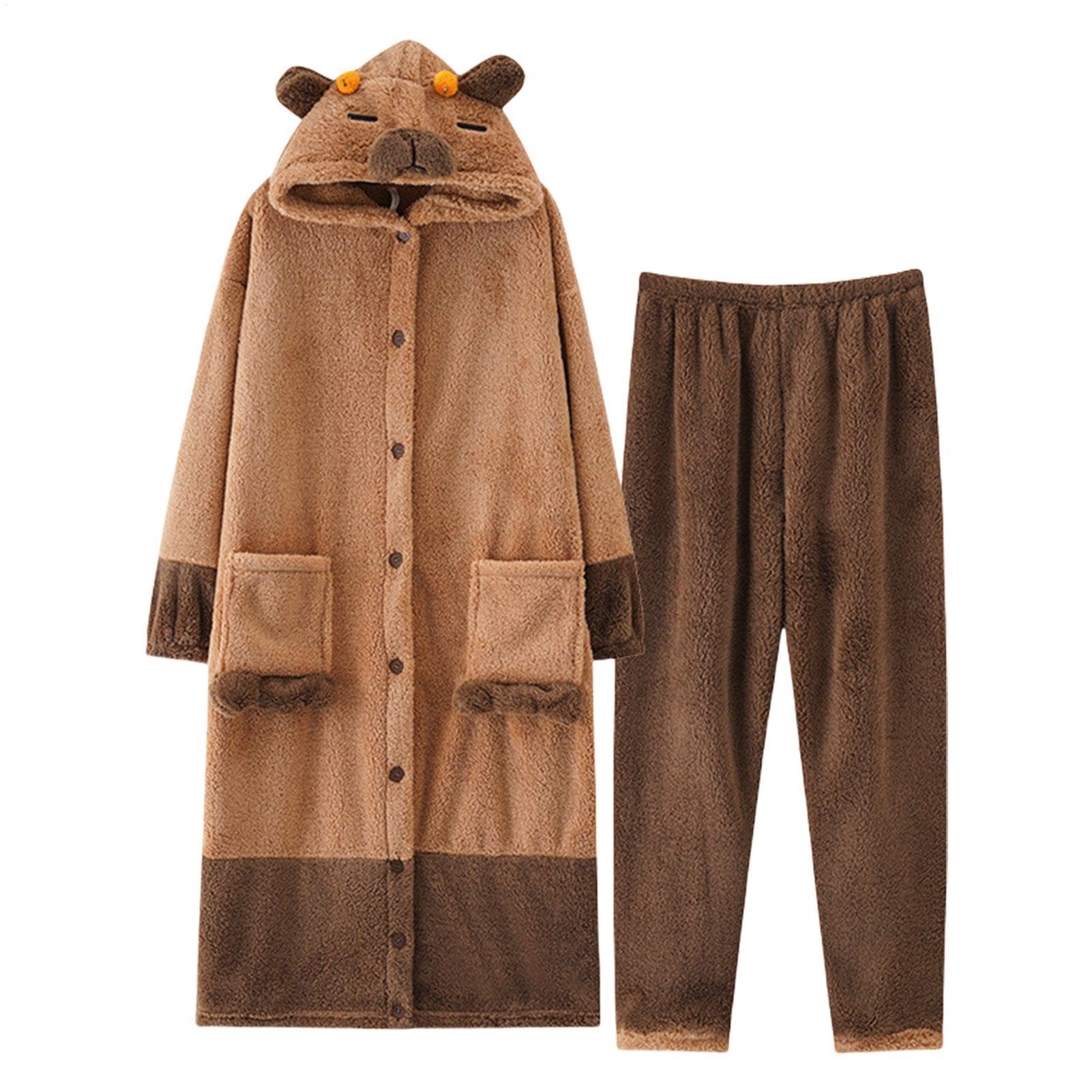 Costume da capibara per adulti, tuta da capibara per adulti, pigiama con animali, pigiama Capybara, pigiama morbido e confortevole, ideale per cosplay, sonno e relax per adulti e bambini