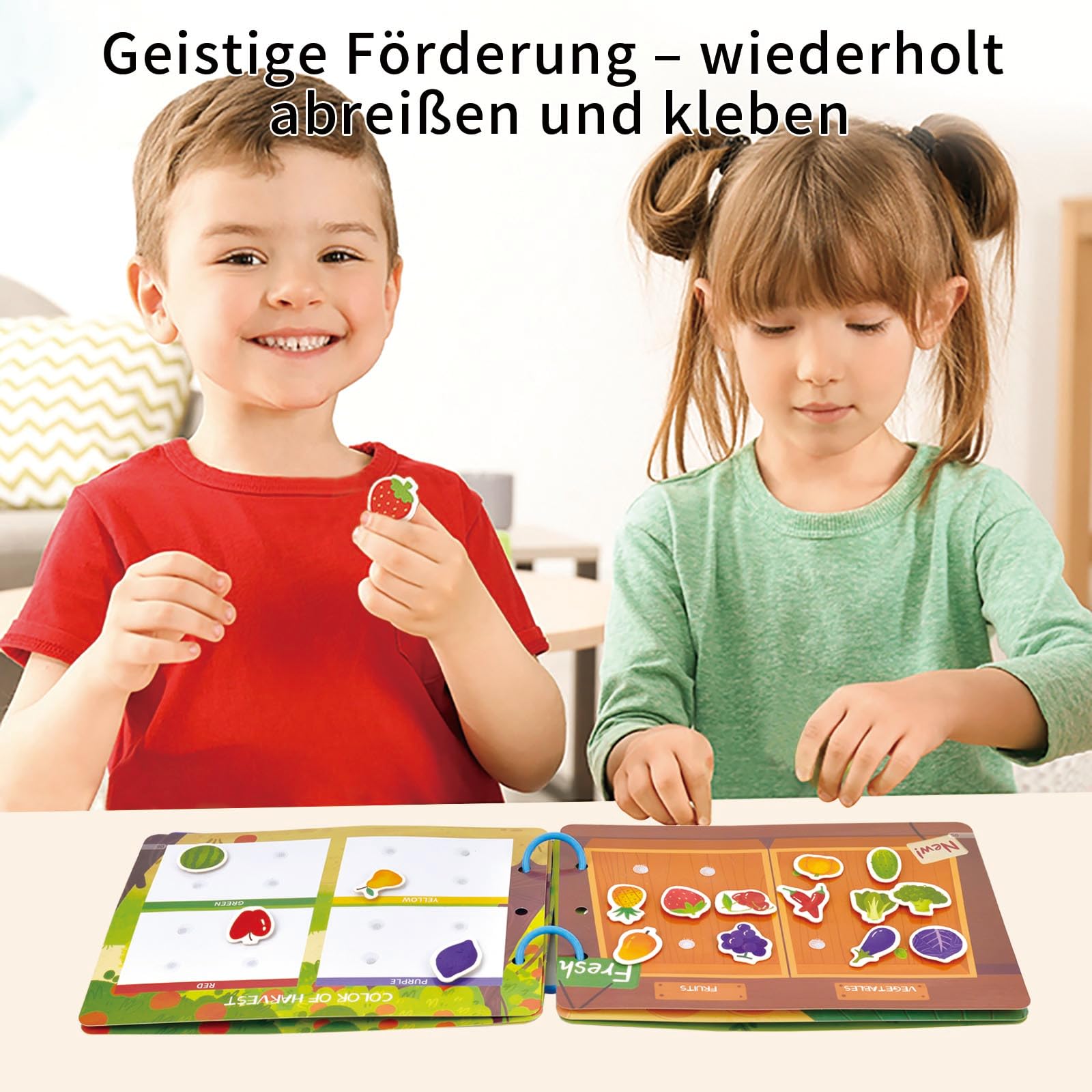 KUKUTrue® Montessori Spielzeug 1 2 3 Jahre, Animal Busy Book, Spiele Ab 1 Jahr, Quiet Book Ab 1 Jahr, Busy Board, Feinmotorik, Geschenk 1–3 Jahre Kinder Junge Mädchen