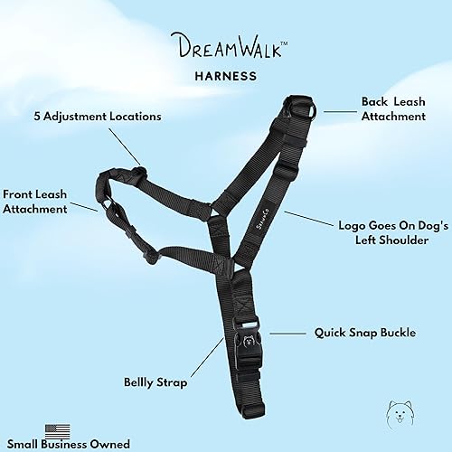 Miniatura 2 de ShawnCo Dream Walk - Arnés para perro sin tirones, ajustable, cómodo, fácil de usar, para ayudar a dejar de tirar, para perros pequeños, medianos y