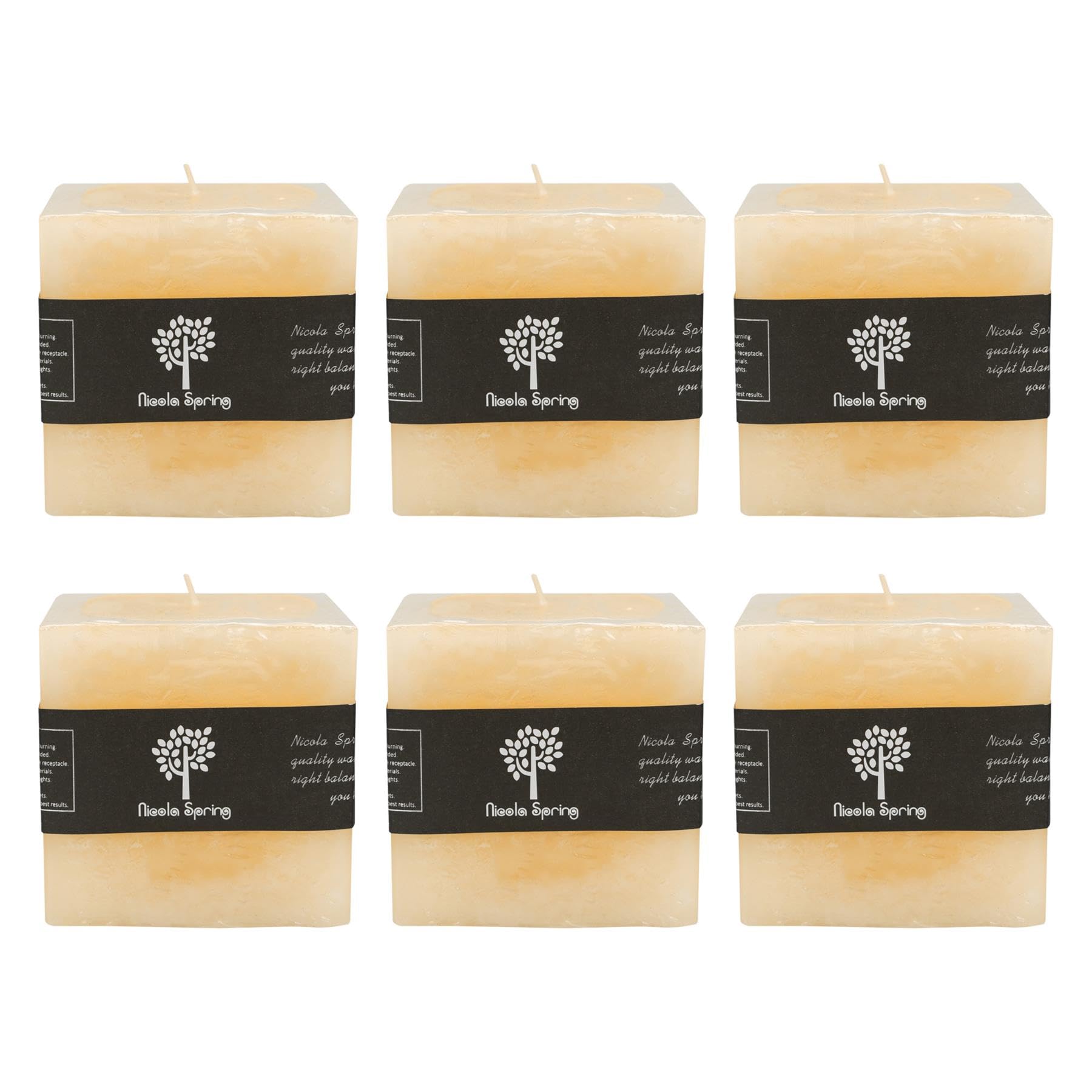 Nicola Spring Duftkerzen mit Vanille-Aroma. 120 Stunden Brenndauer x6