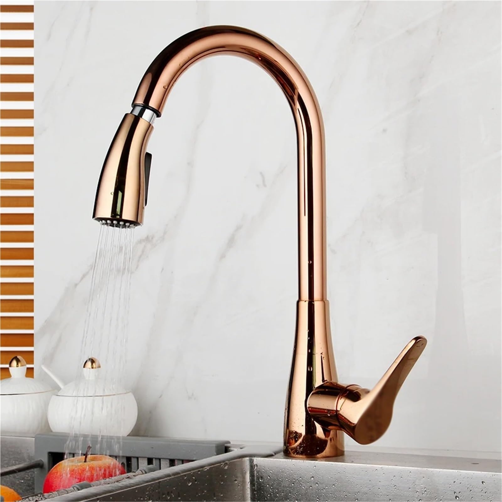 Kitchen Sink Faucets Deck Mounted Pull Out Tap Rotatable Basin Mixer Water Faucet Brass Single Handle Taps