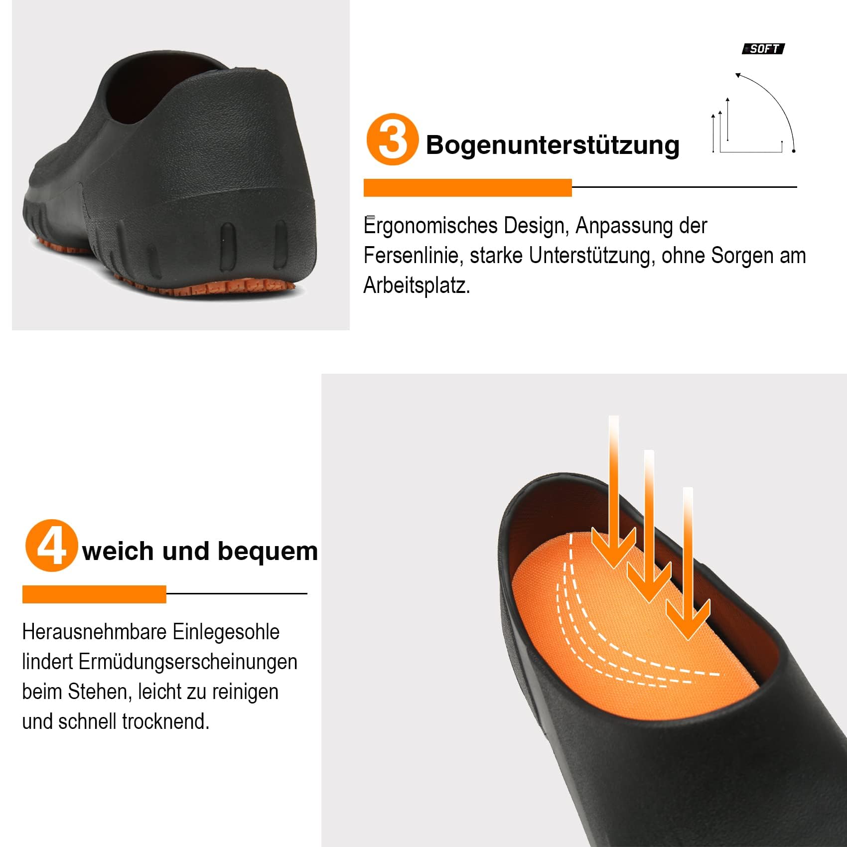 Bella Bays Gartenschuhe Gartenclogs Unisex-Erwachsene Clogs schwarz