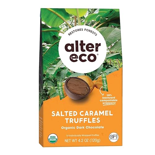 Miniatura 10 de Alter Eco  Trufas de caramelo salado  58 cacao oscuro puro comercio justo orgánico sin OMG trufas de chocolate negro sin gluten  60 trufas