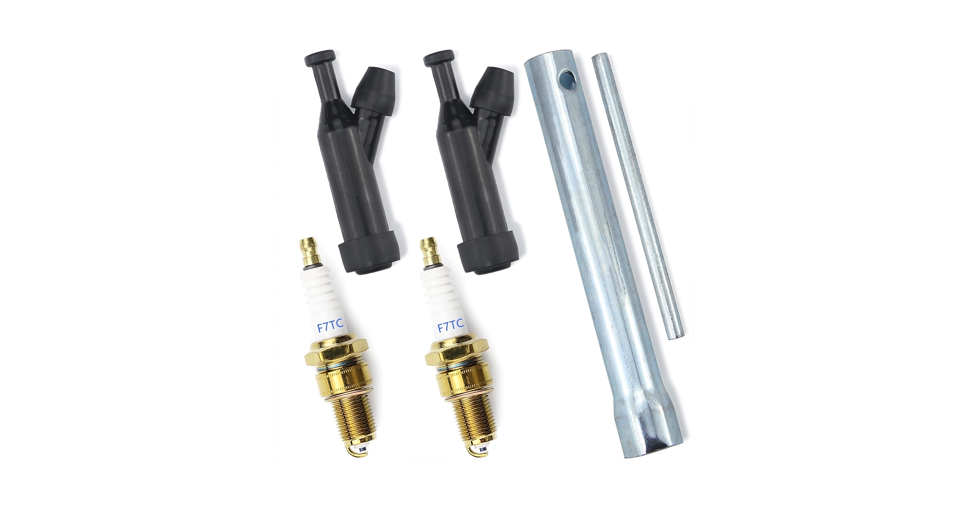 Amavoler F7TC Spark Plug Red Replacement Parts Fit For Honda GX120 GX160 GX200 GX240 GX270 GX340 GX390 GCV160 GCV190 Generator Lawnmower Tractor Rototiller Water Pump Go Kart Mini Bike. (2 Pcs