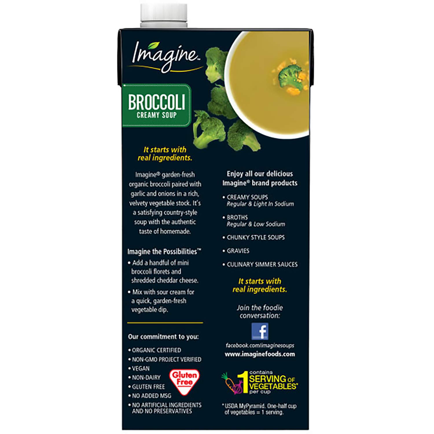 Imagine Organic Creamy Soup, Broccoli, 32 Oz (Pack of 5)