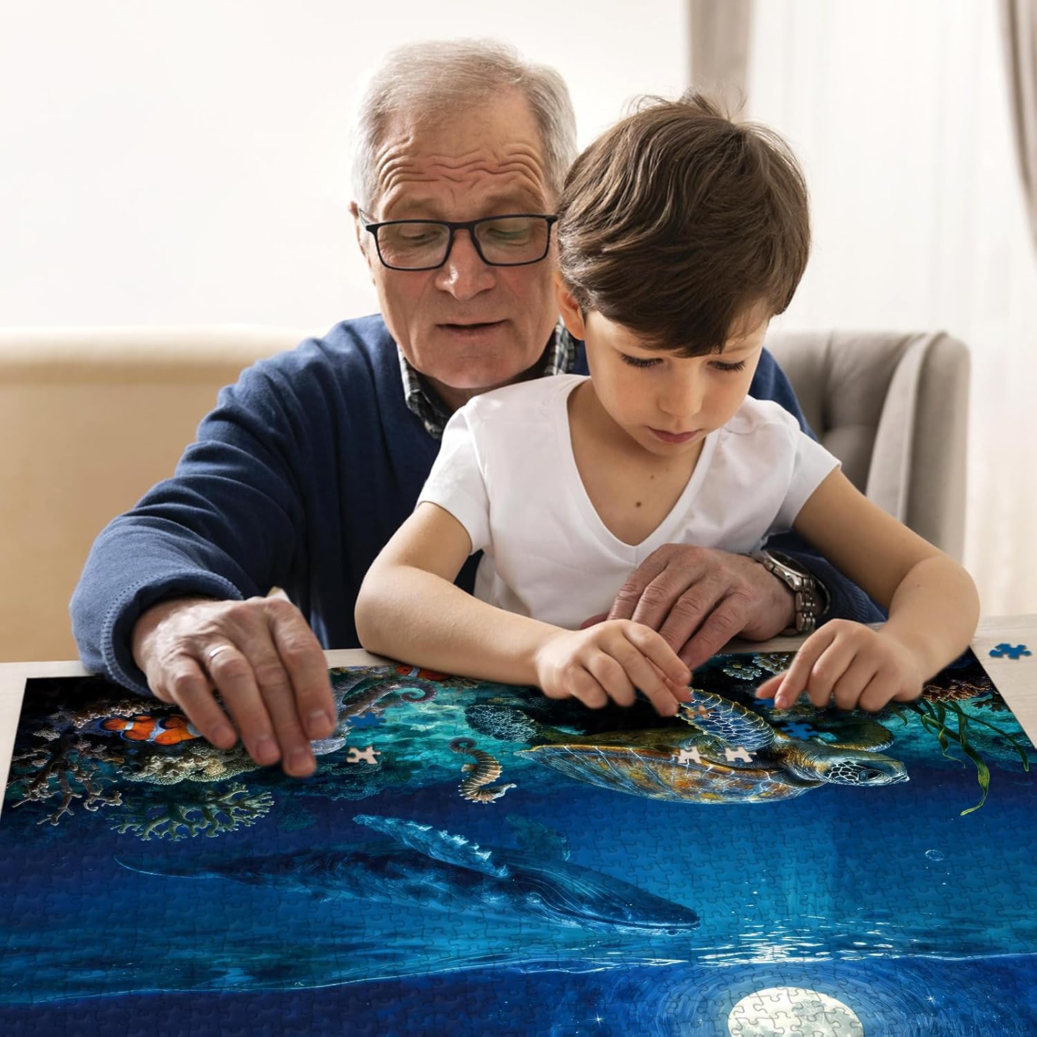 Puzzle for Adults 1000 Pieces,Nocturne Lullaby Dreams Under The Sea JigsawPuzzle, Challening Impossible Difficult Hard Fun 1000 Pieces Jigsaw Puzzles for Adults