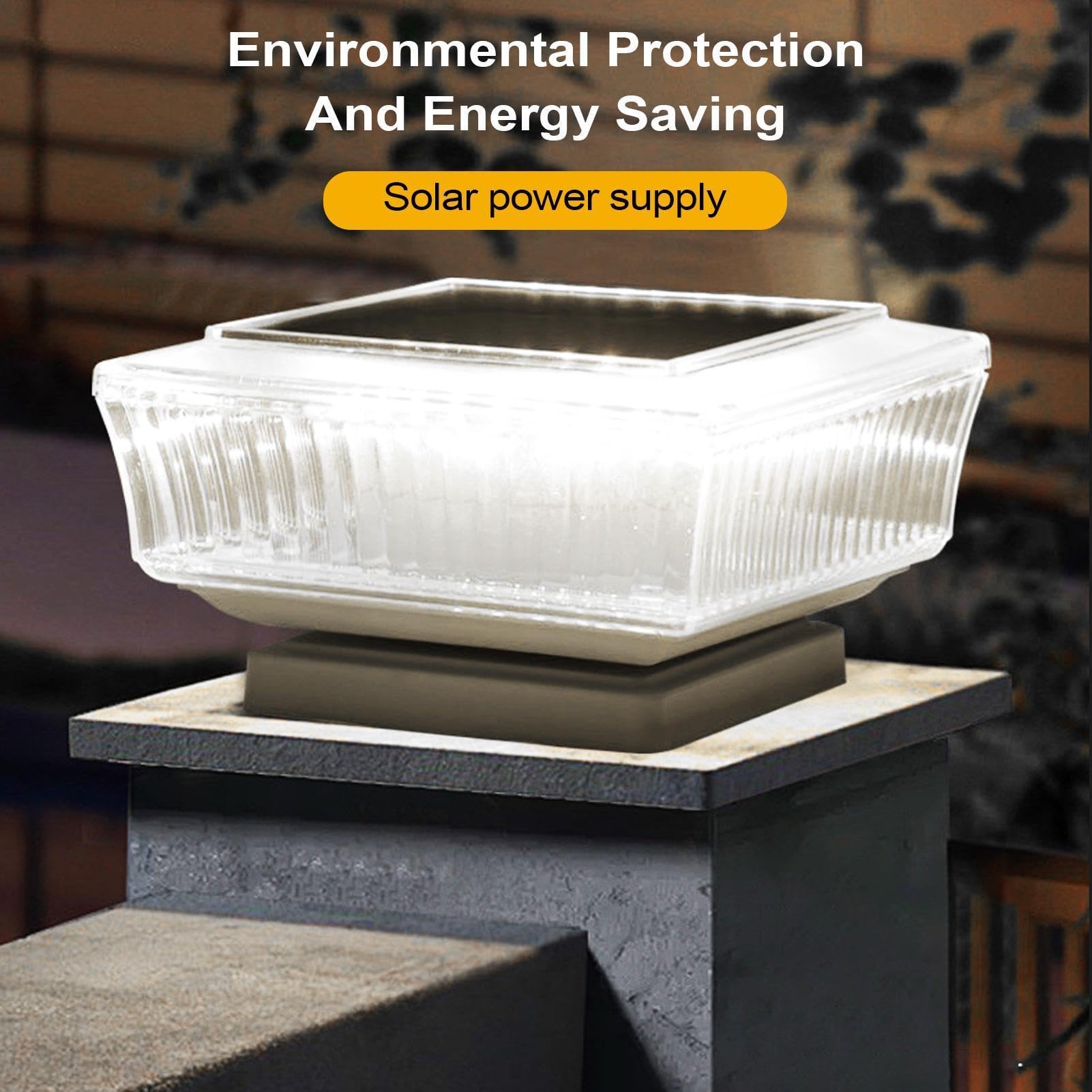 Lampy Solarne do Ogrodzenia | 2 Sztuki Zewnętrzne Lampy Solarne Wodoodporne | Energooszczędne Oświetlenie LED Do Ogrodzenia Balkonu Bramy Tarasu Schodów Basenu Podjazdu Ścieżki Ogrodowej