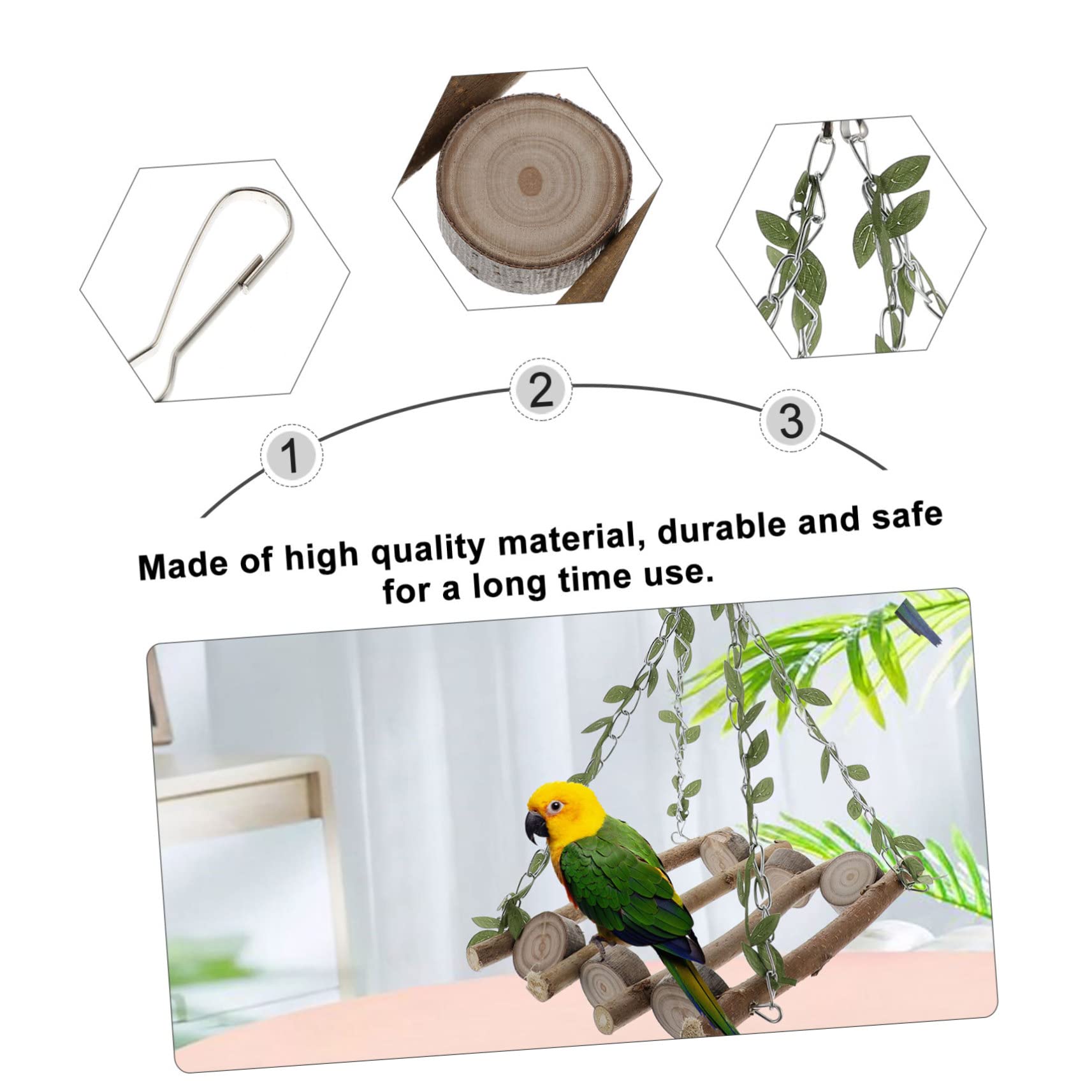 FRCOLOR 3piezas Escalera De Juguete para Aves Columpio De Hamaca para Periquitos y Loros Accesorio para Jaula para Masticar y Jugar Diversión Colorida para Aves Pequeñas y Medianas