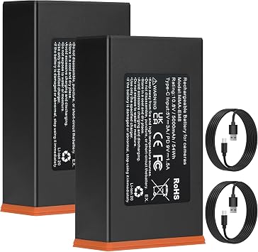 2-Pack Rechargable 5000mAh Moultrie Battery Pack EM8 for Moultrie Edge