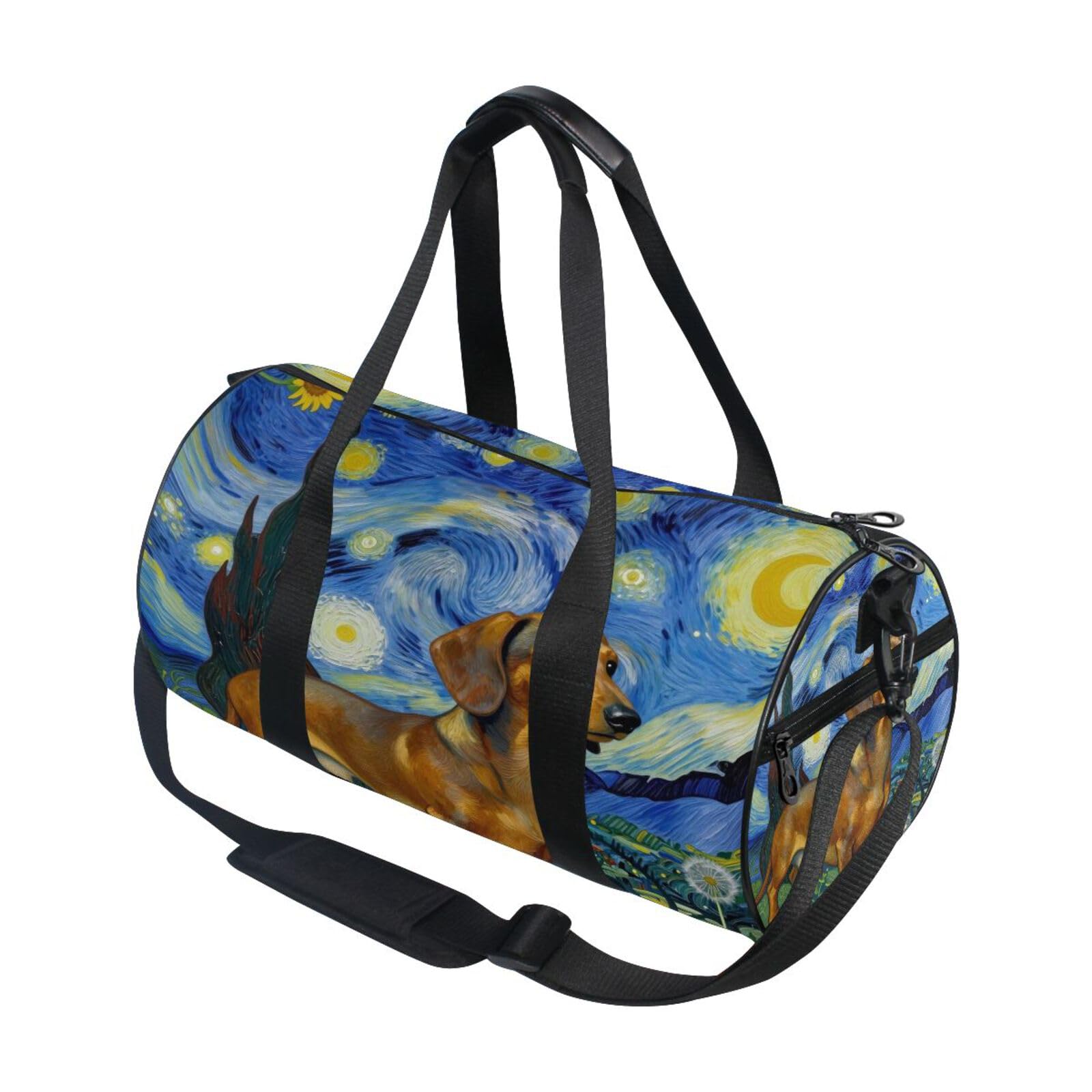 Bolsa de lona de perro salchicha Doxie con diseño artístico original 7