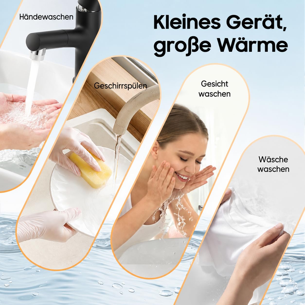 Warmwasserspeicher 8L Untertisch Boiler 1500W Kleiner Druckfester Warmwasserspeicher mit Thermostop-Funktion Untertischboiler 0-65℃ Einstellbarer Temperatur Einstellbar für Küche Bad (8L)