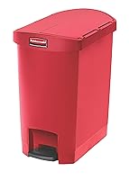 Vista 10 de Rubbermaid Commercial Products - Bote de basura Streamline Slim con pedal Papelera de plástico, 13 galones (50 litros), color negro, con tapa