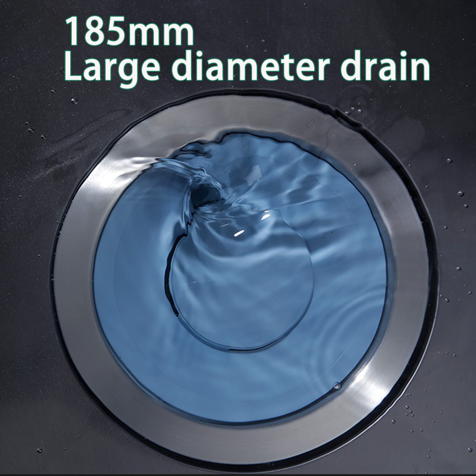 Lavello Commerciale a Vasca ​Singola Alta capacità Lavello in Acciaio Inossidabile Nero 304 Nanometri Lavello Quadrato da Incasso Fatto a Mano 55/60 / 68 cm