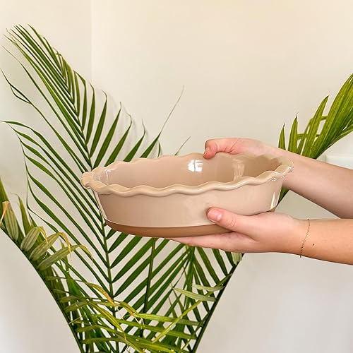 Miniatura 7 de Mora - Molde de cerámica para hornear  9 pulgadas  Plato profundo y estriado para tarta de manzana antigua, quiche, tartas, tartas, etc.  Plato de