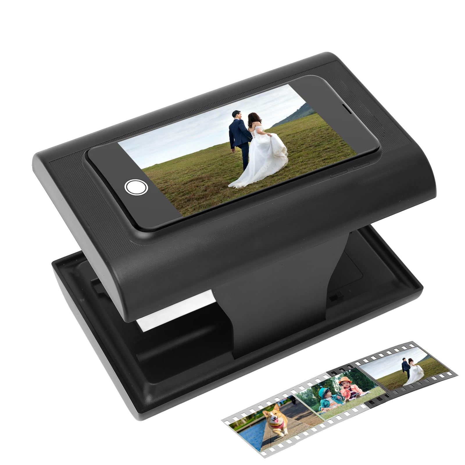 Mobile Film Scanner, 35mm Portatile Pieghevole Scanner Diapositive e Negativi, Smartphone Foto Scanner con Retroilluminazione a LED per Viaggio, Famiglia