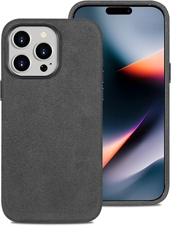 Belemay Italian Alcantara Case for iPhone 16 Pro Max 6.9" Gray