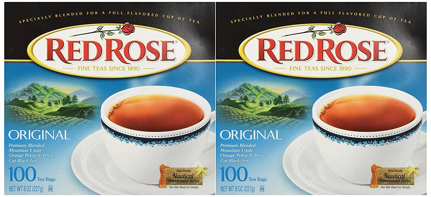 Red Rose Premium Blended Mountain Estate Black Tea, Original, 100 ct