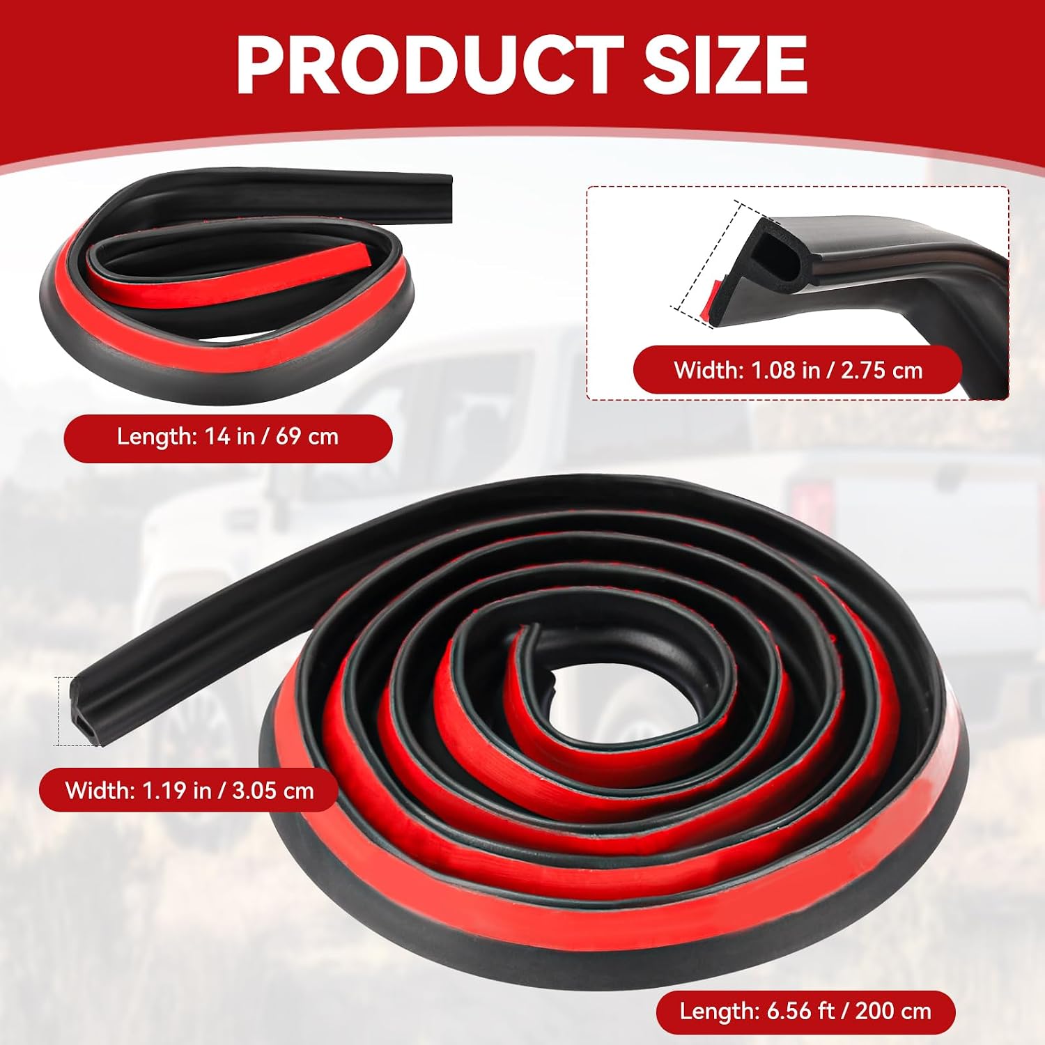 Tailgate Seal Kit Compatible with All Ford Model Years F450, F350, F250, F150, Raptor and Lightning, Use with a Truck Bed Cap or Cover